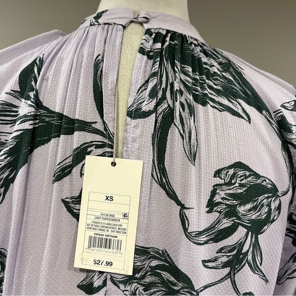 A New Day Floral turtle neck a-line Maxi Dress with long sleeves size XS - Picture 8 of 12